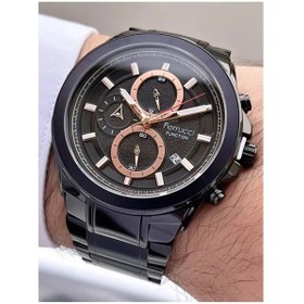 Resim Ferrucci Fc51390 Çelik Siyah Fonksiyonlu Takvimli Erkek Kol Saati 