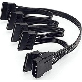 Resim 4355 Molex Ide 4 Pin To 5 Port Sata Power HDD Güç Çoklayıcı Kablosu 