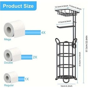 Resim Chuangyinshop Wongırl Paslanmaz Çelik Ayaklı Tuvalet Kağıdı Standı Saklama Rafı Siyah Metal Siyah 