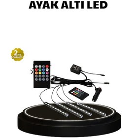 Resim Rgb Müzik Kontrollü Araç Led Işık Seti 48 Led 12v Uzaktan Kumandalı 
