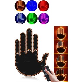 Resim Marsilyan Pilli LED Işık Araç Camı Için Uzaktan Kumandalı El Simgesi 