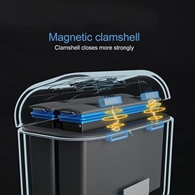 Resim X3 için Fast Battery Hub taşınabilir manyetik 2 kanallı hızlı şarj kutusu, USB Tip C pil şarj istasyonu, saklama kutusu ile 