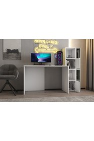 Resim nettrends.net the new trend of shopping Profesyonel Oyuncu Masası Gaming Bilgisayar Masası -Kitaplık Seti Yeşil Beyaz PNR-OYNM-1008 