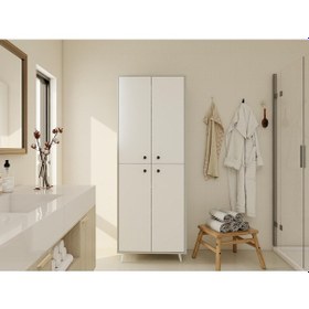 Resim Vadi Çok Amaçlı Banyo/kiler Dolabı Külgri-beyaz Gri - Beyaz 