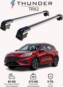 Resim Ford Kuga 2020-sonrası Trx2 Thunder Carrier Kilitli Ara Atkı Taşıyıcı Tavan Barı Siyah 