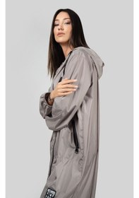 Resim Pua Fashion Vizon Kapşonlu Uzun Yağmurluk 001 