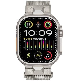 Resim iOs Watch Uyumlu Ultra 49mm Krd-107 Metal Hasır Kordon-gri Gri 