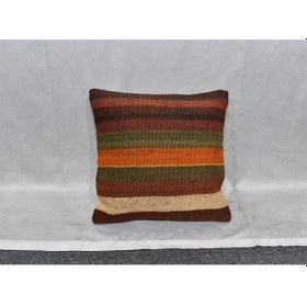 Resim Zehra Abla Halı Yeni El Dokuma Dekoratif Kilim Kırlent Yastık Kılıfı 6552 Çok Renkli 