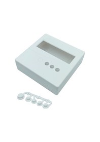 Resim Plastik Proje Kutusu 86x86mm Beyaz Duvara Yüzeye Montaj Tip 1602 Lcd 3 Buton Elektronik devre 