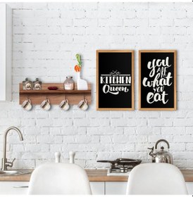 Resim Bk Home Doğal Ahşap Raflı Dekoratif Fincan Askılığı Ve 2’Li Mutfa (551038190) 
