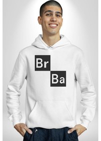 Resim Br Ba Kimya Breaking Bad Kadın Erkek Beyaz Kapüşonlu Sweatshirt Hoodie Beyaz 