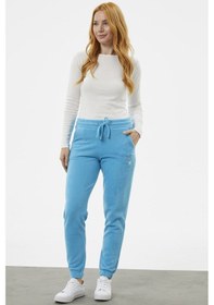 Resim Beli Lastikli Jogger Eşofman Altı - Turkuaz 001 