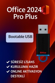 Resim Microsoft Office 2024 Pro Plus Lisans Anahtarı + 64 GB Bootable Flash Bellek – Sınırsız Lisans 