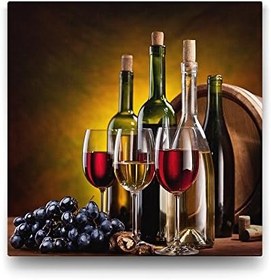 Resim Şarap Bardakları Tablosu - 80x80cm 