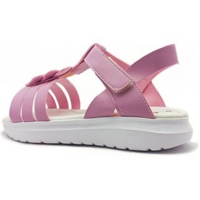 Resim Gdt Ayakkabı Şirin Genç Ortopedik Pembe Bantlı Kalp Detaylı Kız Çocuk Sandalet Pembe 