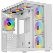 Resim AREY TEKNOLOJİ POWERBOOST PB-SS02W SEA WIEW 7-RGB FANLI GAMING MID-TOWER PC KASASI BEYAZ 