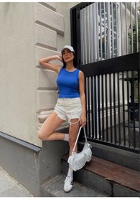 Resim Kaşkorse Kumaş Bluz Saks 