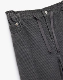 Resim Koton Pamuklu Yüksek Bel Bağcıklı Geniş Paça Pantolon Gri 6wkg40024aw Gri 