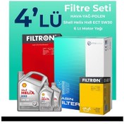 Resim Filtron Kia Rio 1.4 Dizel Filtre Bakım Seti Shell Motor Yağlı (2017-2022) 4 Lü 
