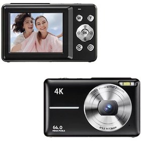 Resim Springsun 4k/30fps Dijital Kamera 64mp 2.88 İnç Ekran 18x Dijital Zoom Dahili Pil 32gb 