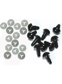 Resim 14 mm Amigurumi Vidalı Göz Siyah 10 Çift 