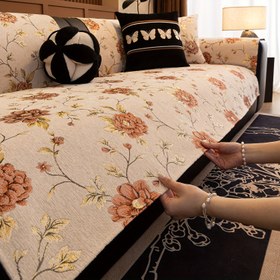 Resim 1 adet Zarif Vintage Chenille Peony Kanepe Kılıfı - Lüks Kaymaz, Evcil Hayvan Dostu Kanepe Koruyucu Çiçek Deseninde | Makinede Yıkanabilir, Tüm Mevsimler için Dekorasyon, Oturma Odası, Yatak Odası, Ofis Mobilyaları için Uygun, Koltuklardan 4 Kişilik Kaneplere Kadar Uyarlar, Peony Dekoru 