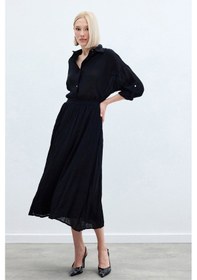 Resim Sateen Kraşlı Kloş Etek - Siyah-136220 Siyah 
