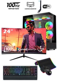 Resim IZOLY T12x Ryzen 5 5500 16GB 512 M.2 NVME RX 580 8GB 24" Oyuncu Masaüstü Bilgisayarı 