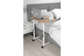 Resim Depolife Eğim Yükseklik Ayarlı Laptop Sehpası Kahvaltı Ders Çalışma Bilgisayar Masası Metal Ayak Tekerlekli 