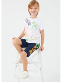 Resim Mickey Mouse Stay Fresh Beyaz Erkek Çocuk Bermuda Takım Beyaz 