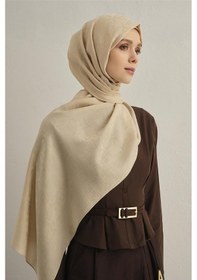 Resim Armine Lyocell Naia Kare Monogram Şal 6 64 BEj 