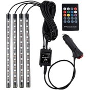 Resim Moveevo 12v Rgb Araba Işığı - Sesli Kontrol, 8 Renk Ve 48 Led, Usb/ Sigara Çıktısı, Ip67 Su Geçirmez, Kolay Kurulum 