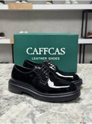 Resim Caffcas Hakiki Deri Siyah Rugan Oxford Klasik Erkek Ayakkabı 1445-23 