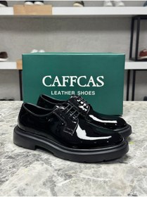 Resim Caffcas Hakiki Deri Siyah Rugan Oxford Klasik Erkek Ayakkabı 1445-23 