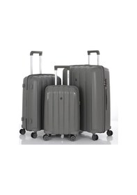 Resim Mçs 3lü Set Kırılmaz Silikon Seyahat Valizi Bavulu V305 Gri 