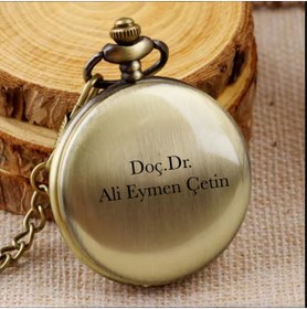 Resim keyfimshop Kişiye Özel Retro Vintage Köstekli Cep Saati 