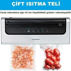 Resim Küchen Pratic VS7210 Ev Tipi Elektrikli Vakum Makinesi + 10 Adet Vakum Poşeti 