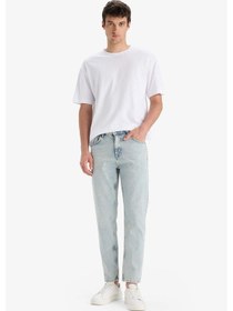 Resim DeFacto %100 Pamuk 90's Slim Fit Dar Kalıp Yüksek Bel Dar Paça Jean Yıkamalı Pantolon F3903AX25SMNM39 