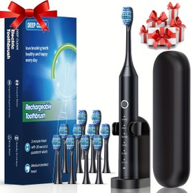 Resim Yetişkinler için Otomatik Şarj Edilebilir Elektrikli Diş Fırçası, 6 Temizleme Modu, Lityum Polimer Pil, USB Şarj, ≤36V, Derin Temizlik Diş İpi için Yumuşak Kıllar 