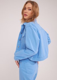 Resim Kadın Bebek Mavi Crop Denim Ceket 