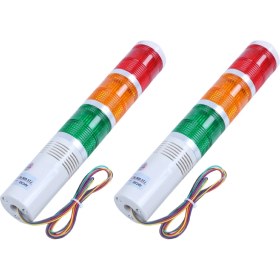 Resim 2x Ac/dc 24V Kırmızı Yeşil Sarı LED Lamba Endüstriyel Kule Sinyal Işığı (Yurt Dışından) 