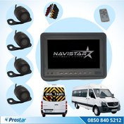Resim Okul Ve Servis Taşıtları Dört Kameralı Ahd 720p 7" Ekranlı 4 Kam 