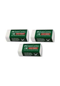 Resim Faber Castell Küçük Boy Pvc Free Beyaz Silgi No 30 3 Adet 