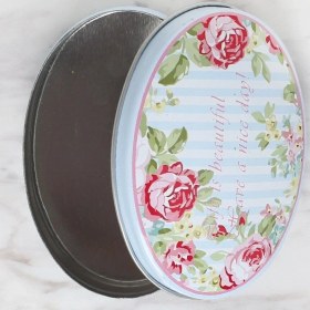 Resim Kahverengi Metal Oval Saklama Kutusu, Şık ve Pratik Depolama Çözümü 