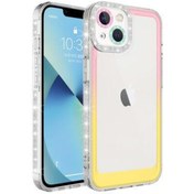 Resim Smody Apple Iphone 14 Kılıf Simli Ve Renk Geçiş Tasarımlı Lens Korumalı Park Kapak 