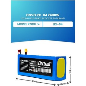 Resim Onvo Rx-04 2400w 52v 20ah Elektrikli Scooter Bataryası Mavi 