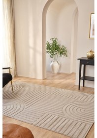 Resim Kaşmir Halı Iskandinav Rune Beige 160X230 CM Salon Mutfak Halısı Yolluk Kilim 