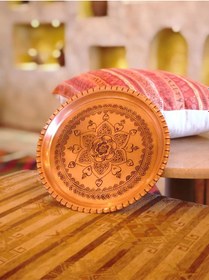 Resim Kırmızı Bakır Şark Köşesi Tepsi 27 Cm Bakır 