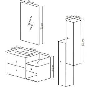 Resim Rovalli Moon Banyo Boy Dolabı 