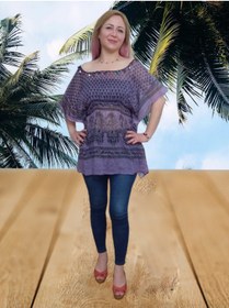 Resim boutique venüs Plaj Elbisesi Pareo - Mor Standart 